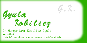 gyula kobilicz business card